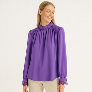 Current Air Sz L Cottagecore Feminine Romantic‎ Whimsygoth Work Office Lace Boho